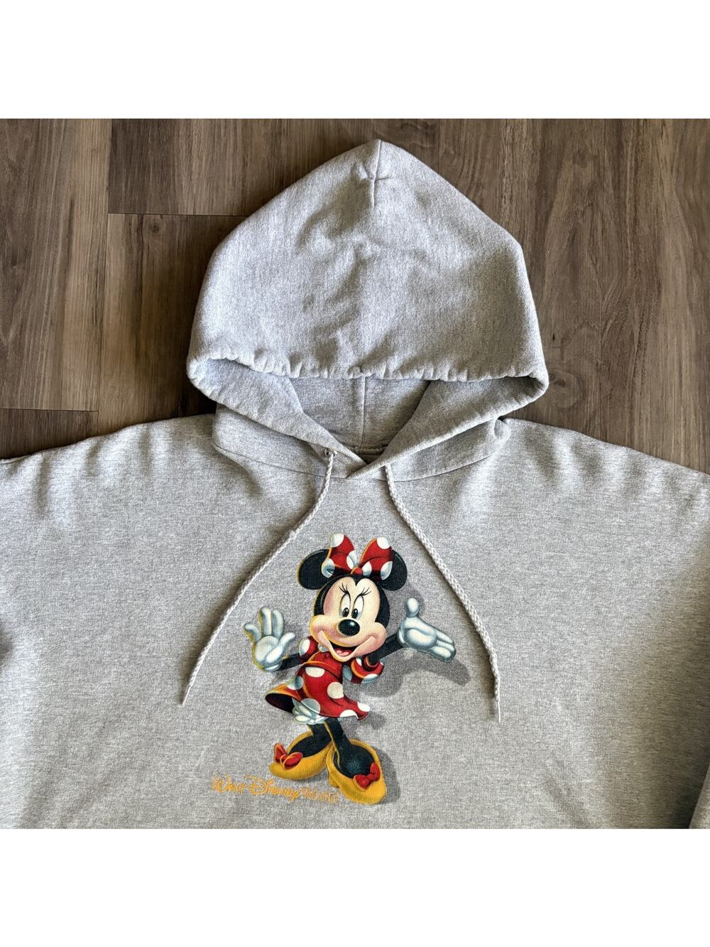 Vintage Disney Minnie Mouse Hoodie Men's Size XL 1990s Gray Pullover